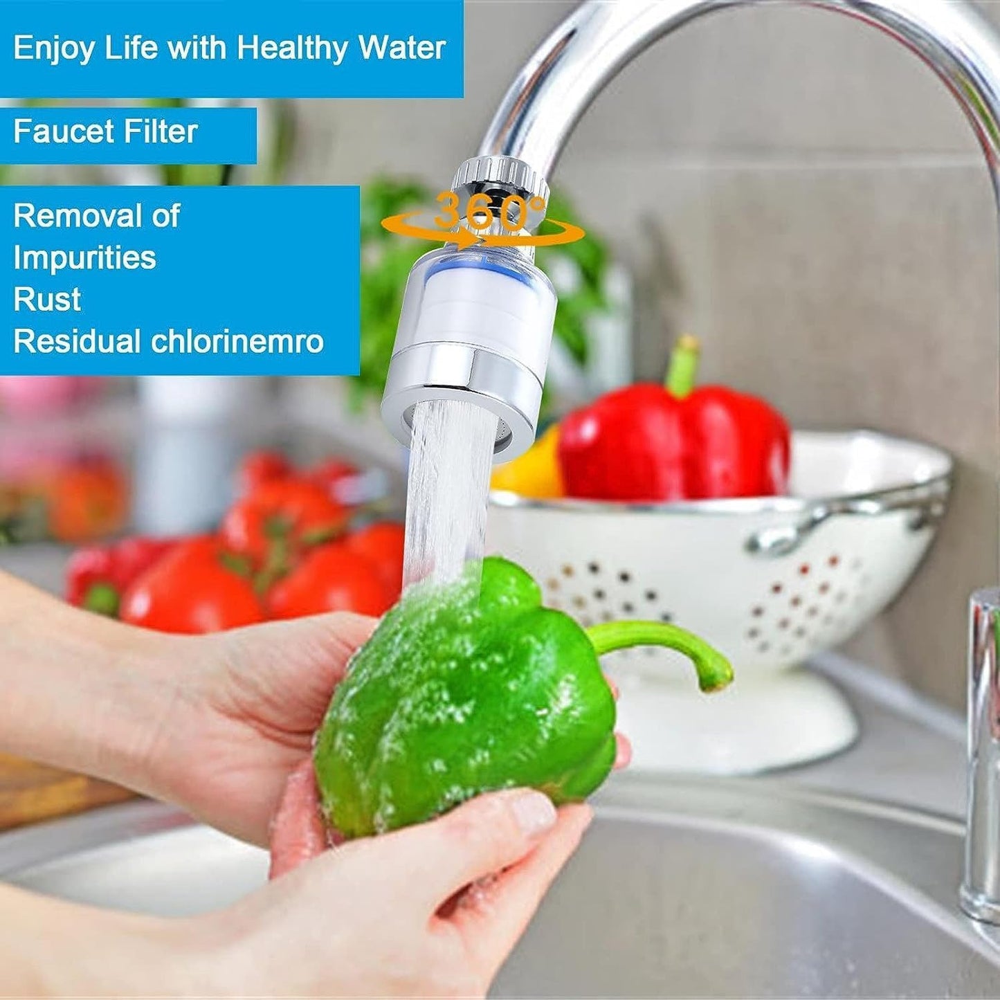 360-DEGREE ROTATING WATER FAUCET FILTER
