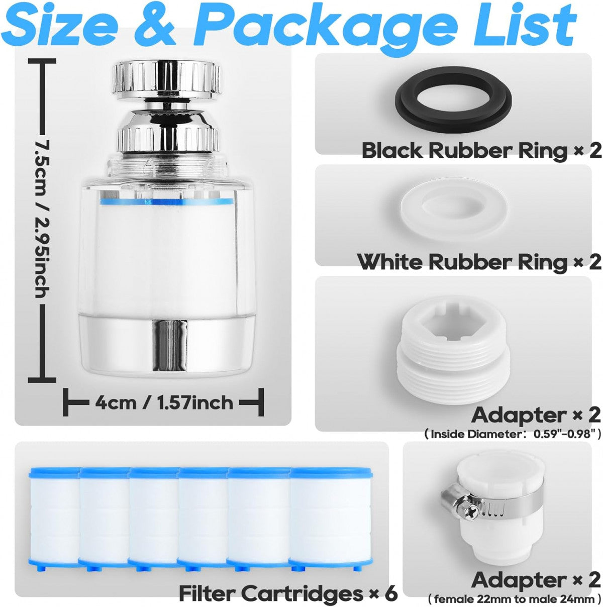 360-DEGREE ROTATING WATER FAUCET FILTER