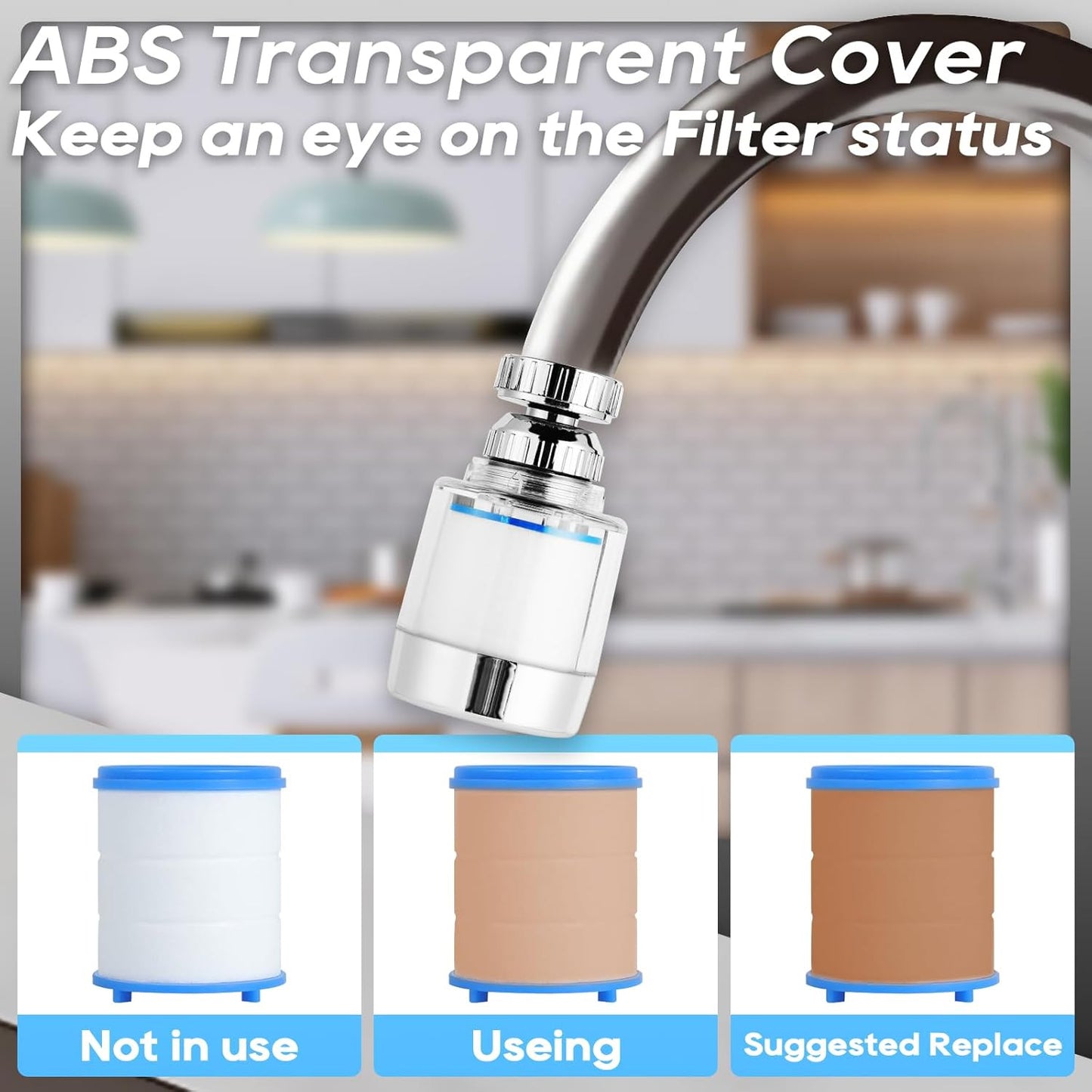 360-DEGREE ROTATING WATER FAUCET FILTER