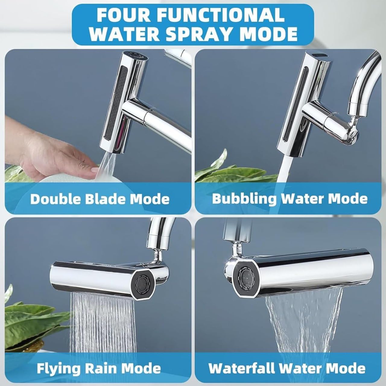 3 MODE KITCHEN WATERFALL FAUCET