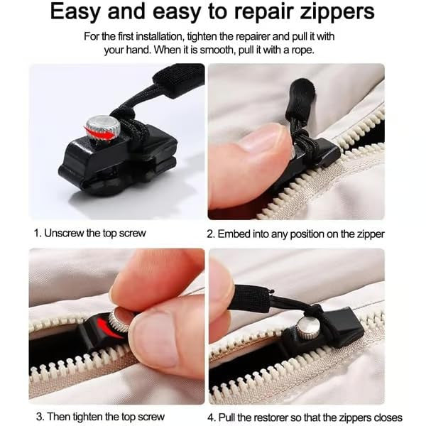 ZIPPER REPAIR KIT (3 Sets Instant Slider Replacement)