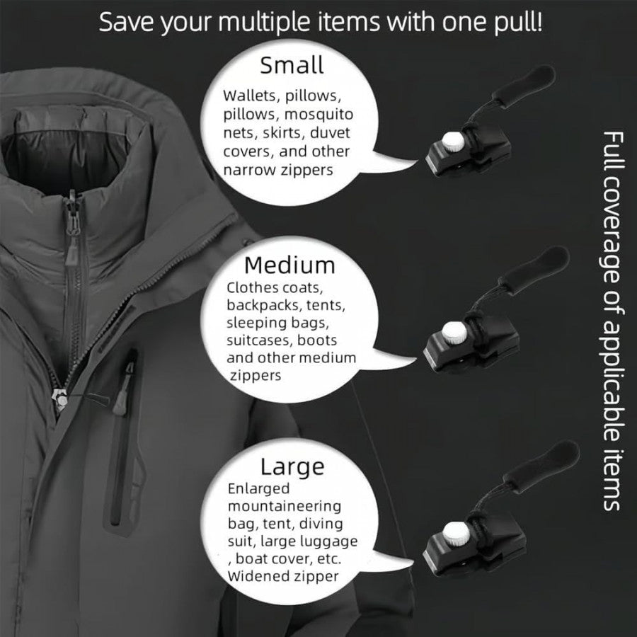ZIPPER REPAIR KIT (3 Sets Instant Slider Replacement)