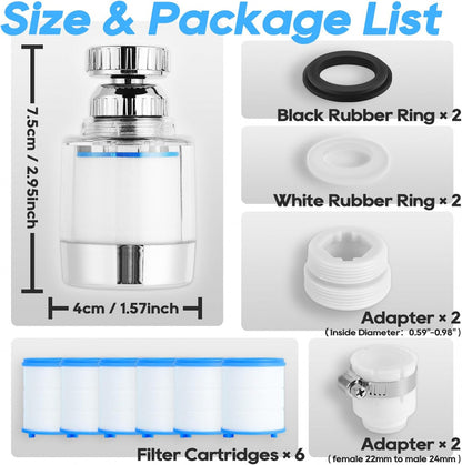 360-DEGREE ROTATING WATER FAUCET FILTER